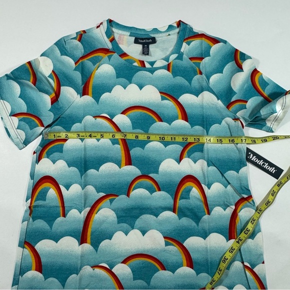 New ModCloth On Cloud Mine Tee Shirt Dress Sea Blue Clouds - Picture 7 of 7